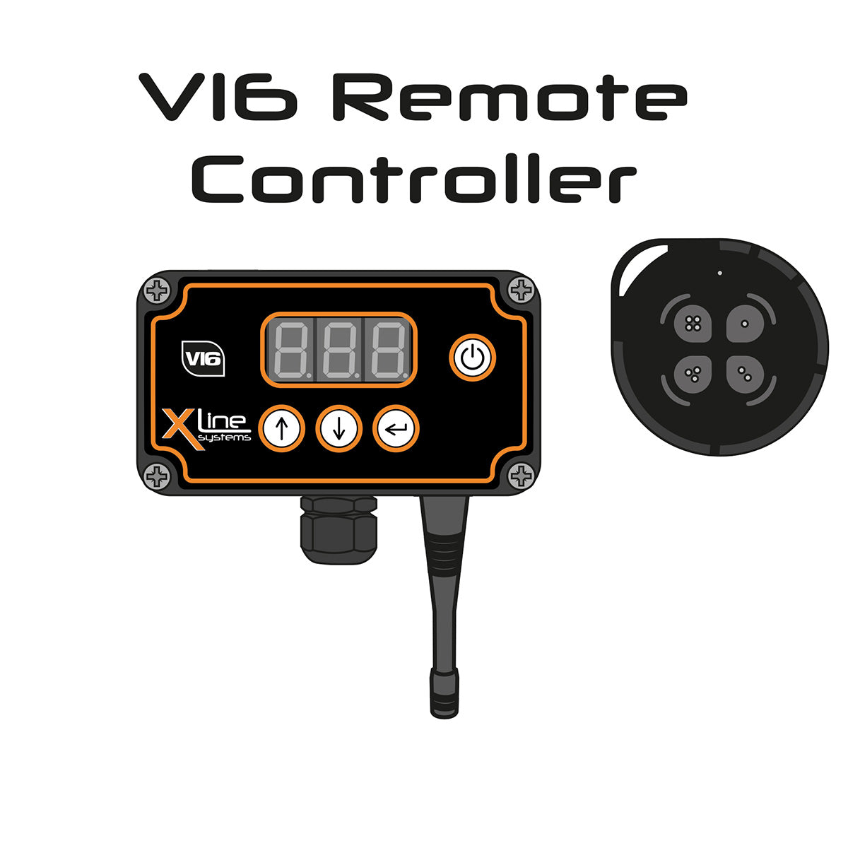 V16 Basic Remote Controller with 4-Button Remote (Antenna Down)