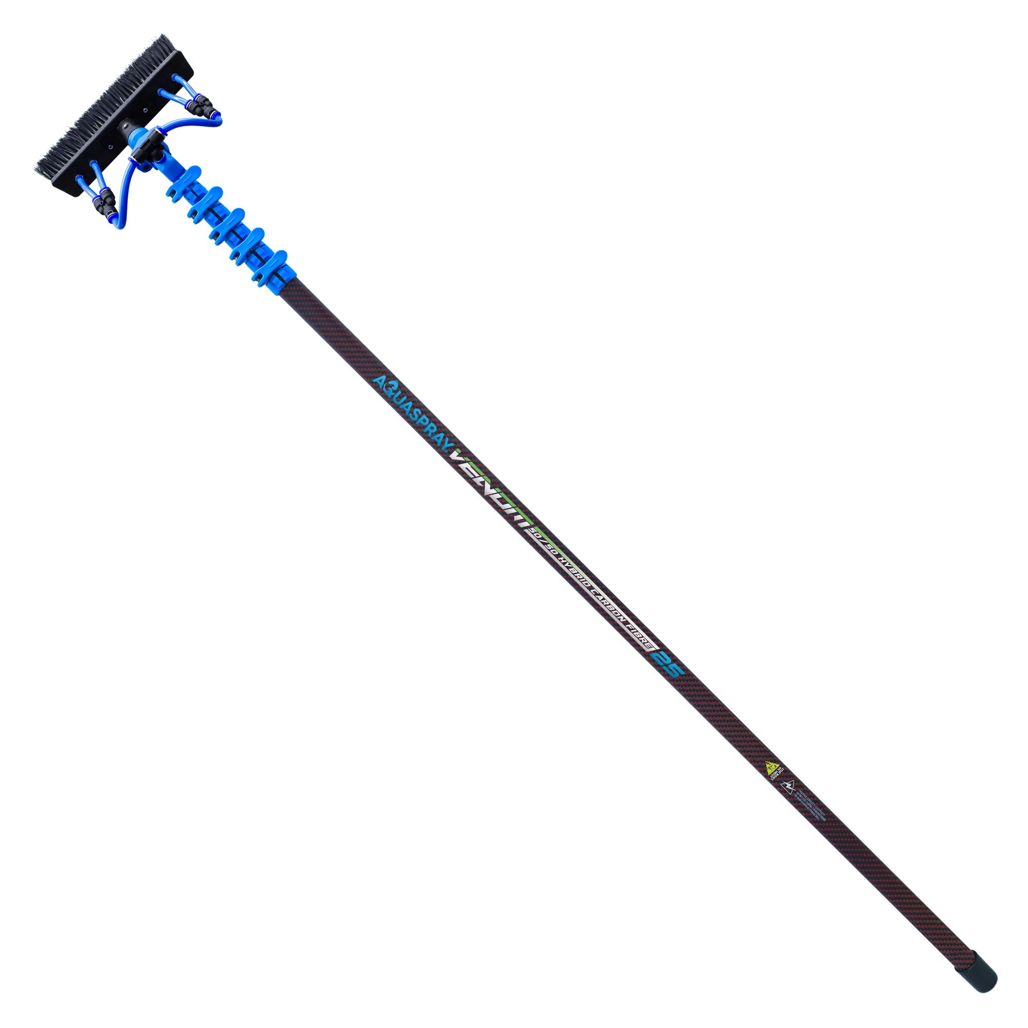 Aquaspray® Venom 25ft 50% Carbon 50% Fibreglass Kevlar Insulated Waterfed Window Cleaning Pole – 5 Sections