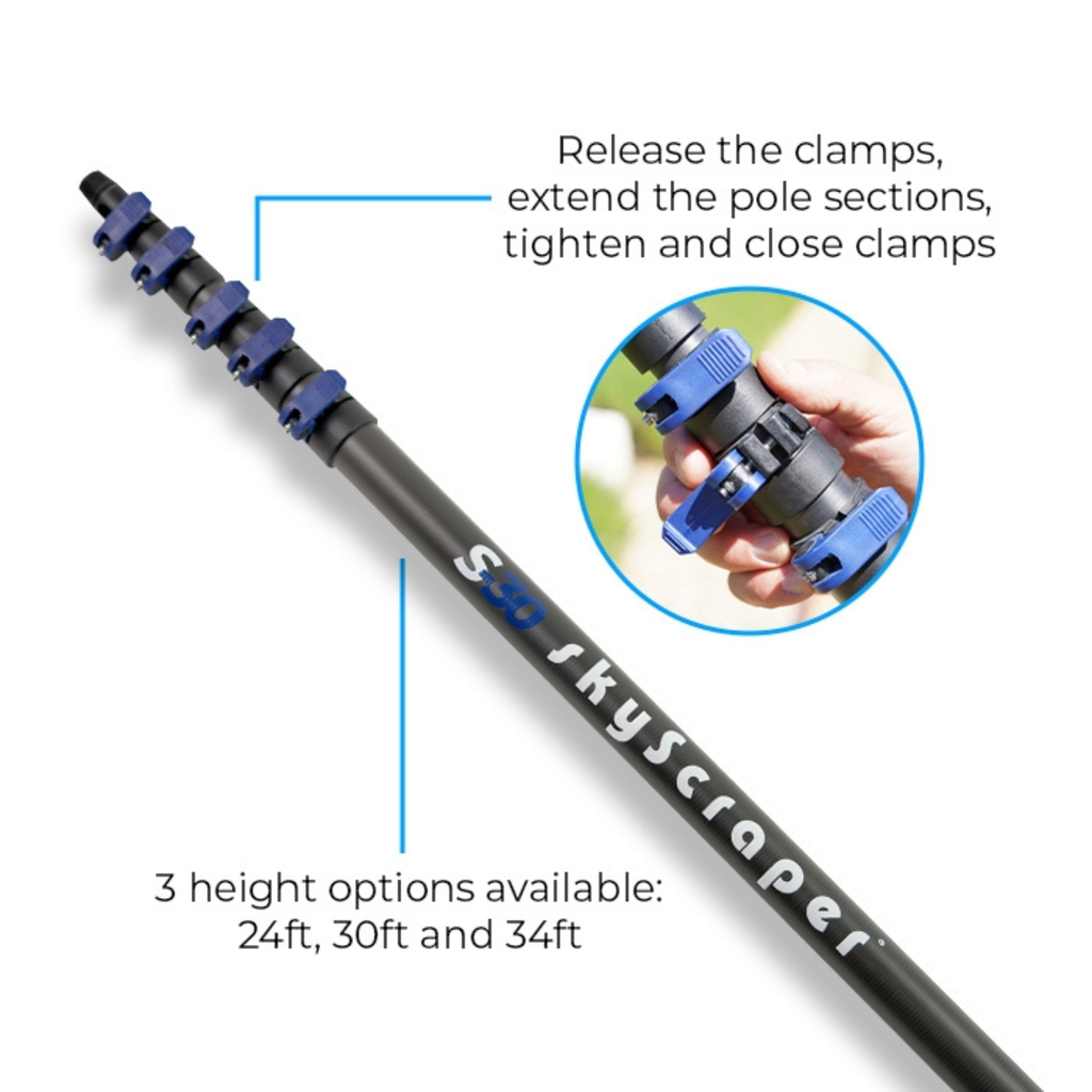 skyScraper® 24ft Telescopic Pole - Compatible with our skyScraper range