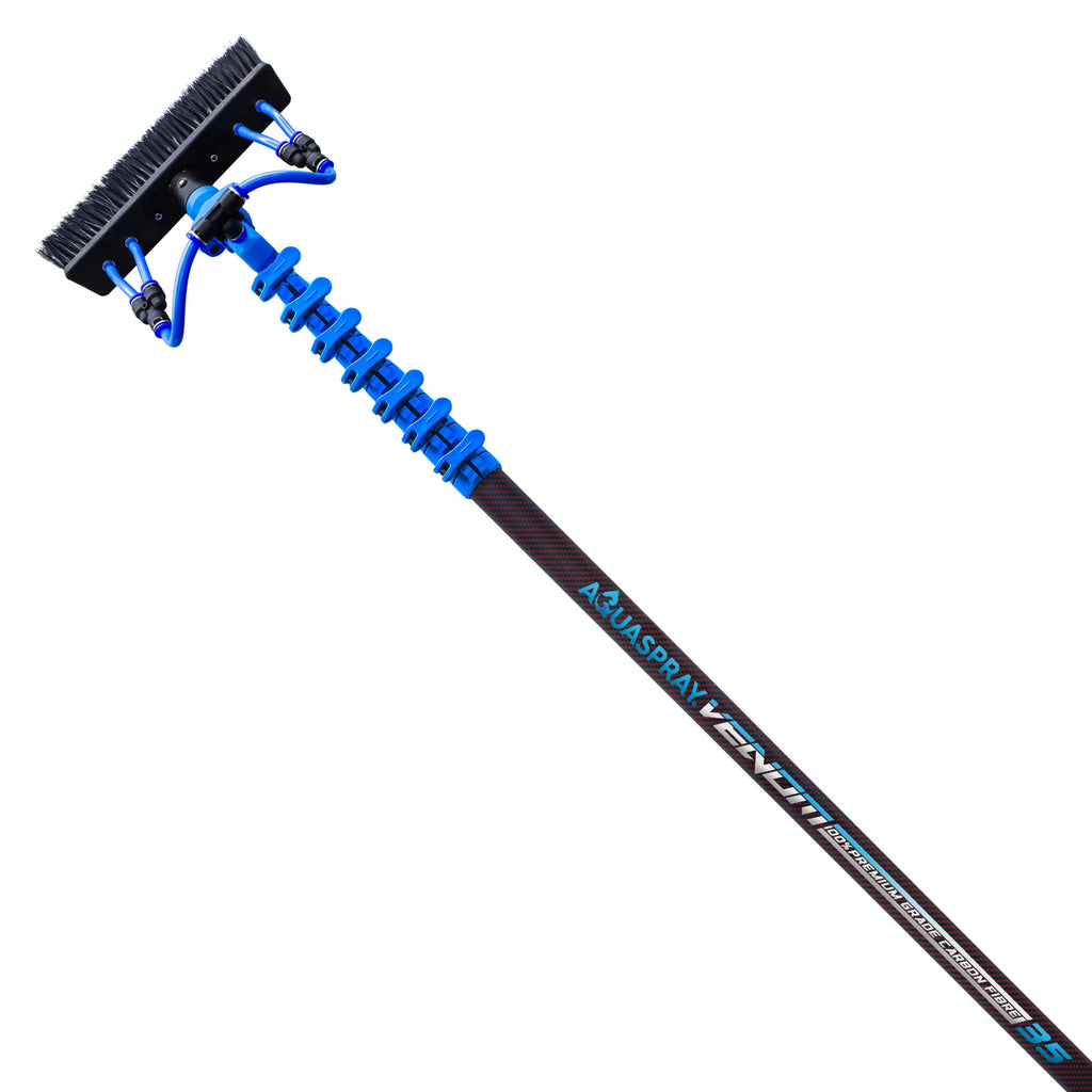 Aquaspray® Venom 35ft 100% Carbon Kevlar Insulated Waterfed Window Cleaning Pole 7-Section