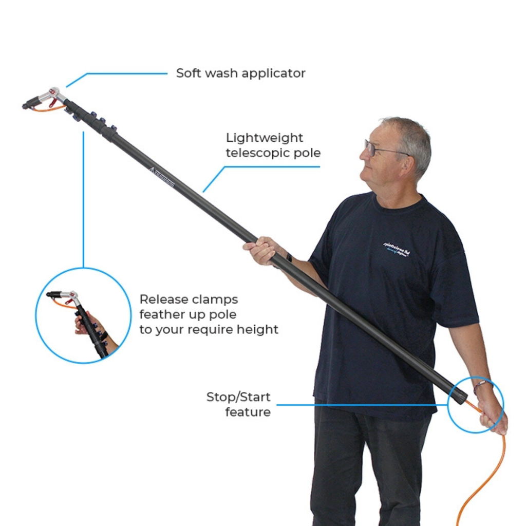 skyScraper® Soft Wash Applicator - For low pressure cleaning on roofs and rendering