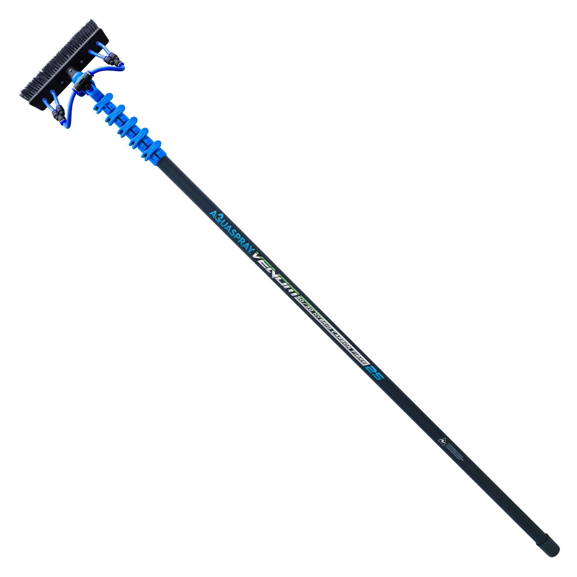 Aquaspray® Venom 25ft 50% Carbon 50% Fibreglass  Waterfed Window Cleaning Pole – 5 Sections
