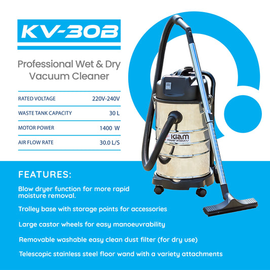 Kiam KV30B 1400W Wet & Dry Vacuum with Blower