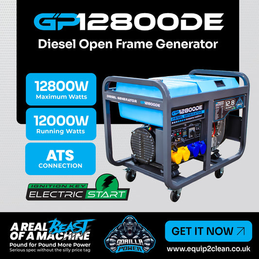 Gorilla Power GP12800DE Diesel Generator with Key Start