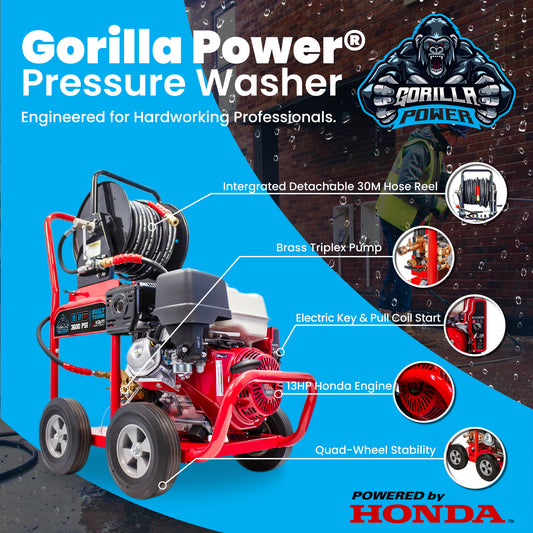 Kiam Gorilla Power Honda GX390 Pressure Washer, 15 LPM