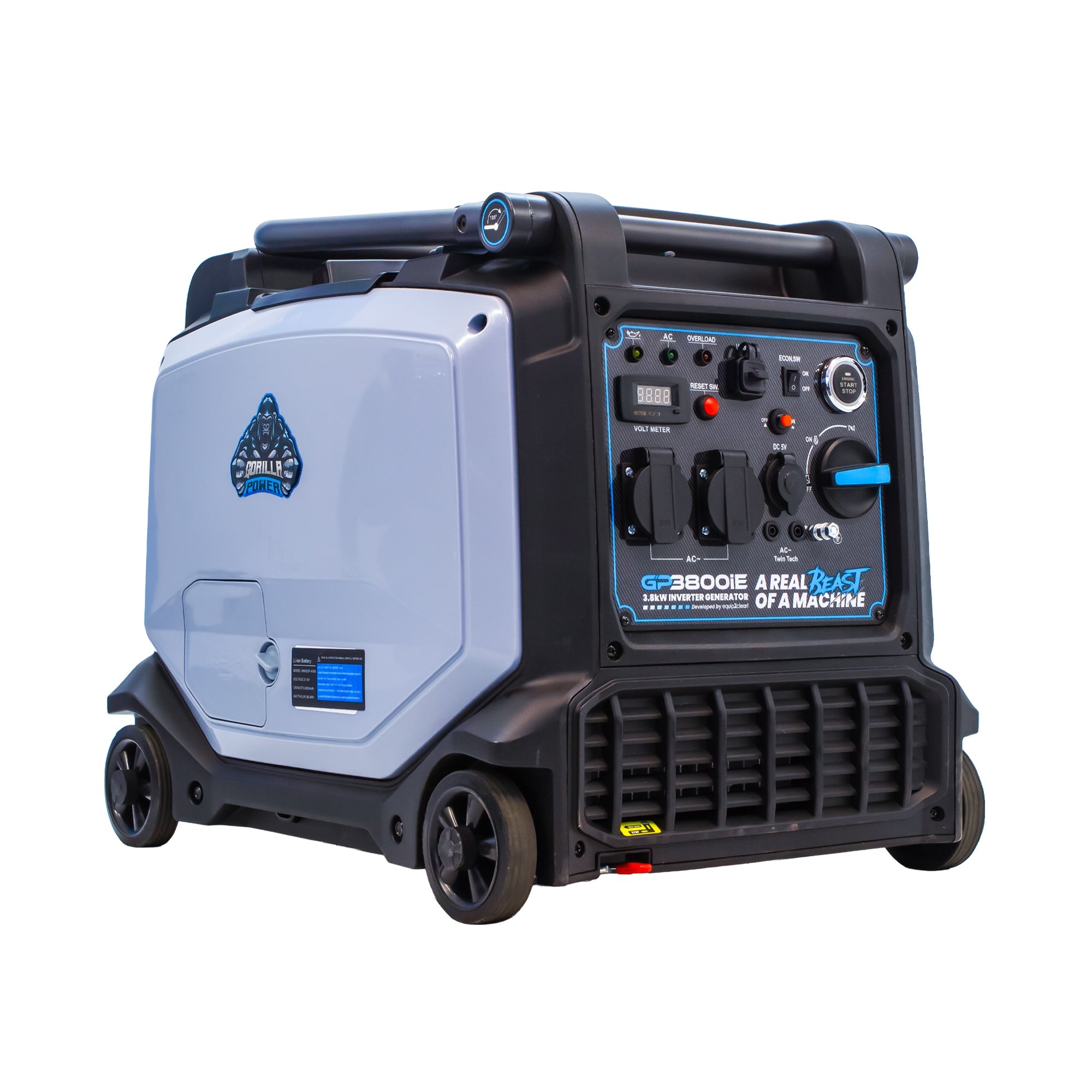 Gorilla Power 3800W Inverter Suitcase Generator with Electric Start - GP3800iE  – Reliable Power On-The-Go