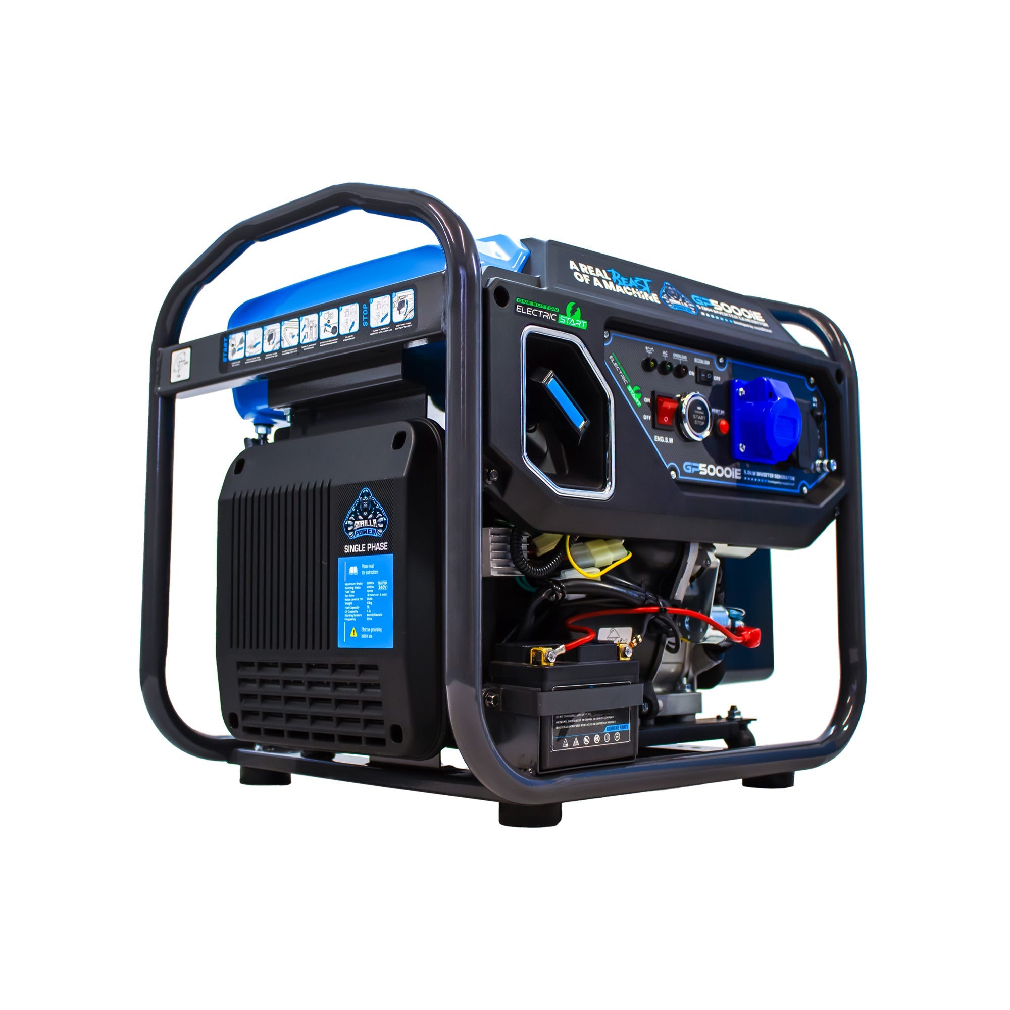 Gorilla Power 5000W Inverter Open Frame Generator with Electric Start - GP5000iE  – Maximum Power & Efficiency