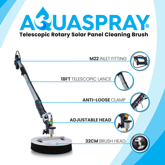 Aquaspray Rotary Solar & Roof Brush with 18ft Lance