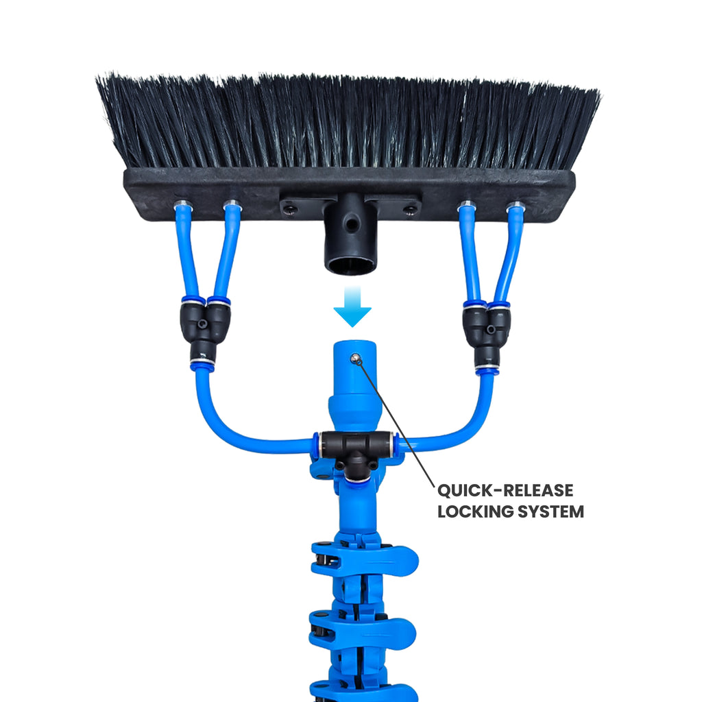 Aquaspray® Venom 18ft 50% Carbon 50% Fiberglass Waterfed  Window Cleaning Pole – 4 Sections