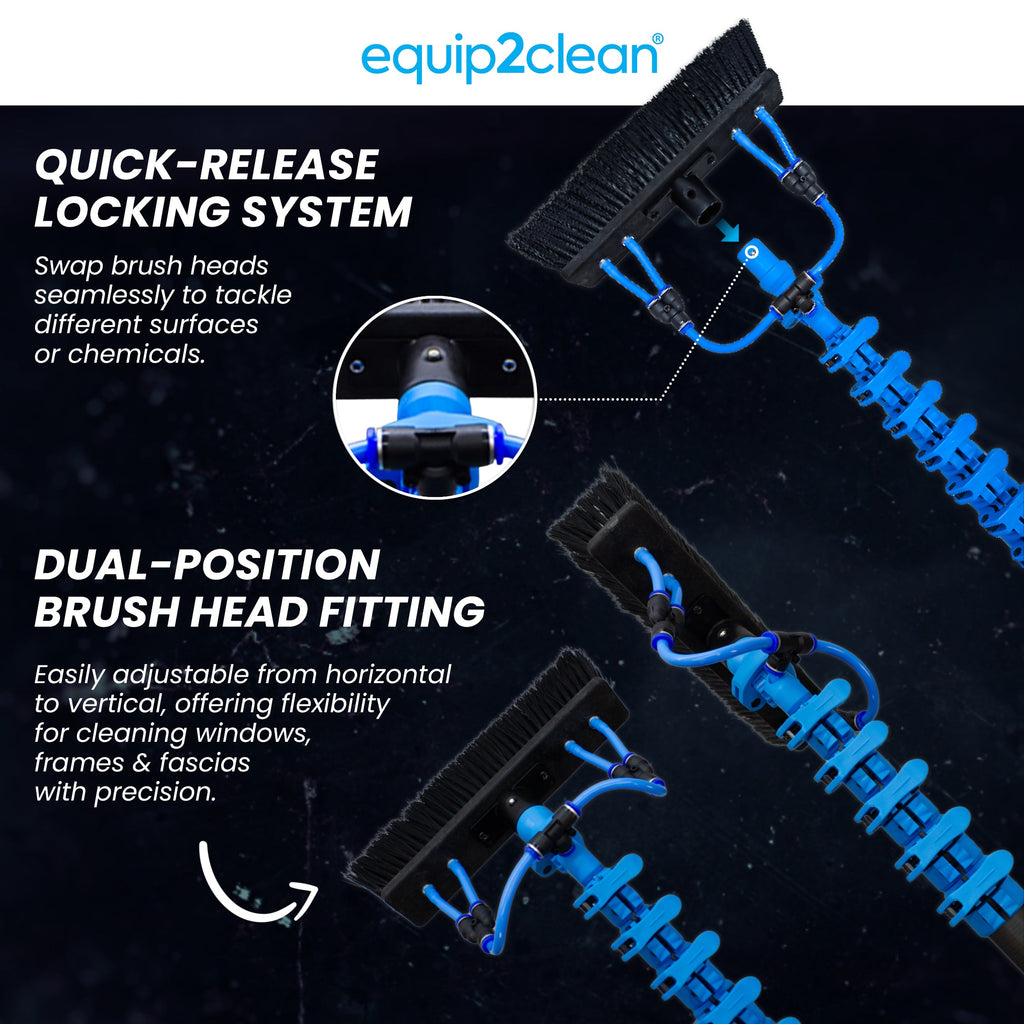 Aquaspray® Venom 25ft 50% Carbon 50% Fibreglass  Waterfed Window Cleaning Pole – 5 Sections