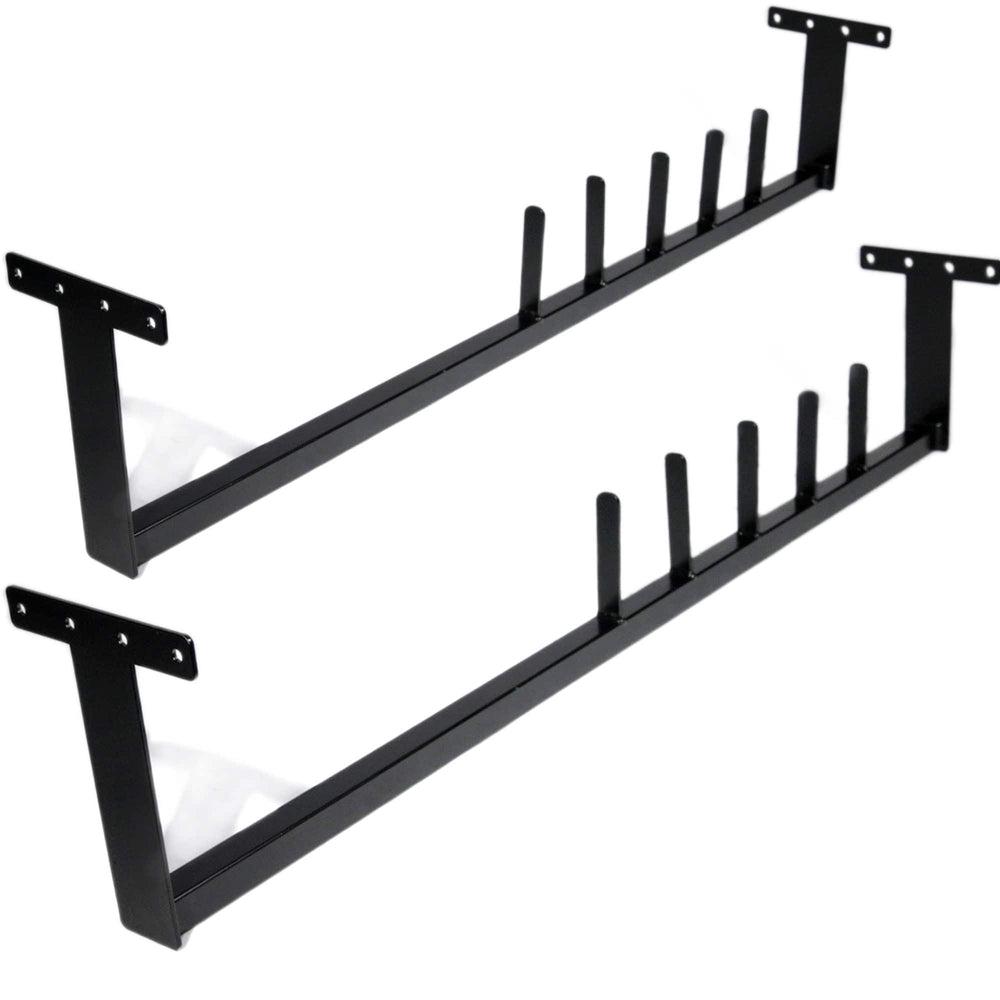 Pure Freedom Internal pole rack in mild steel powder coated installed inside a professional window cleaning van, securely storing water fed poles along the vehicle roof to maximise floor space and protect equipment during transport.