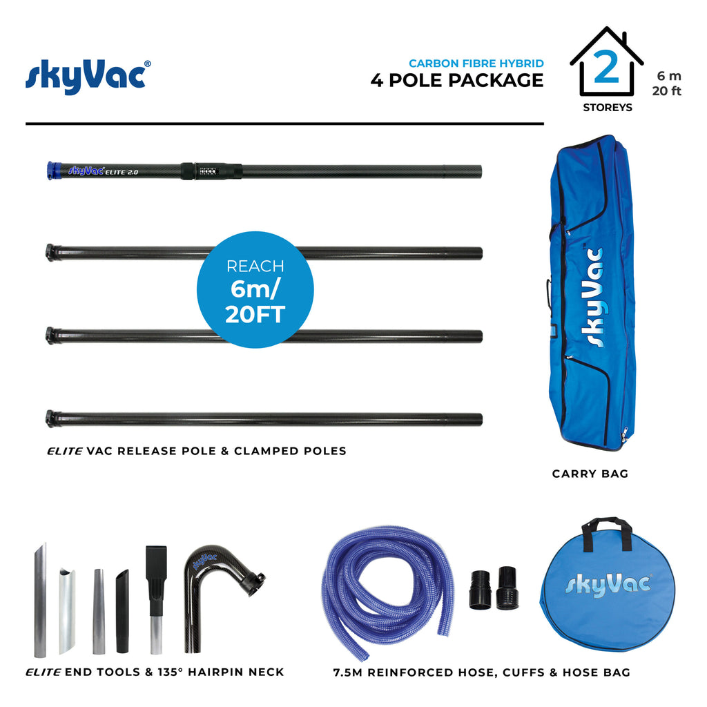 skyVac® Premium 50mm Clamped Pole Package
