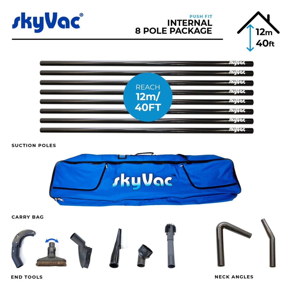 skyVac® Push Fit 44mm Pole Package
